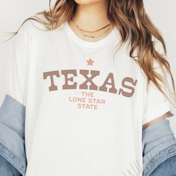 Tops - Texas The Lonestar State Graphic T-shirt Unisex Crew Neck Tee